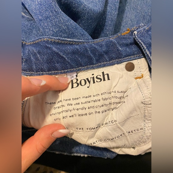 Boyish The Tommy Medium Wash Distressed High Rise Straight Jeans 24 - Picture 5 of 5